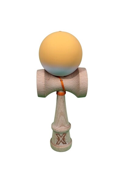 OEM Kendama X Professional Wooden Kendama, Rubber-Coated Ball, 18x6x7 cm, Orange/White