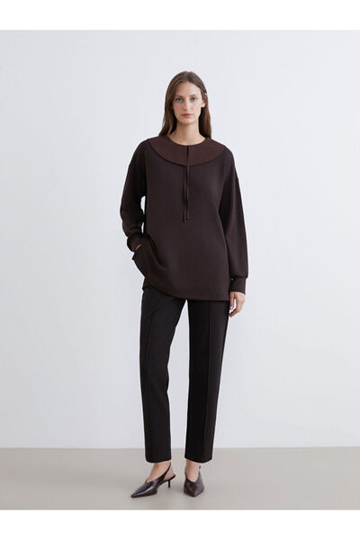 LC Waikiki Peter Pan collar Oversized Women's Sweatshirt Tunic