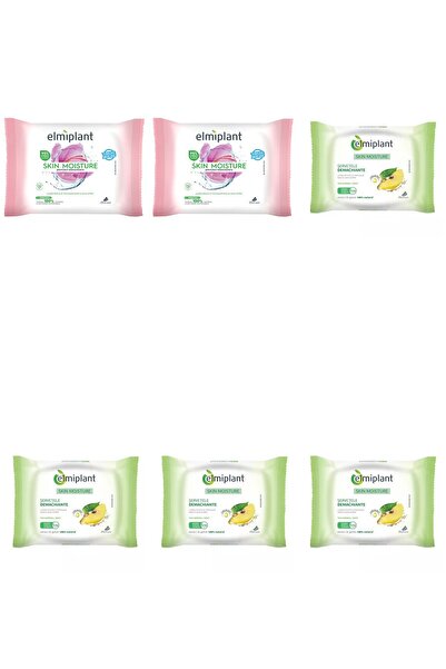 ELMIPLANT Set 6 Mixt: 2x Servetele demachiante ten uscat sensibil Skin Moisture, 25, 4x Servetele de