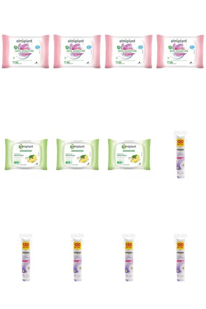 ELMIPLANT Set 12 Mixed: 4x Skin Moisture Sensitive Dry Skin Cleansing Wipes, ...