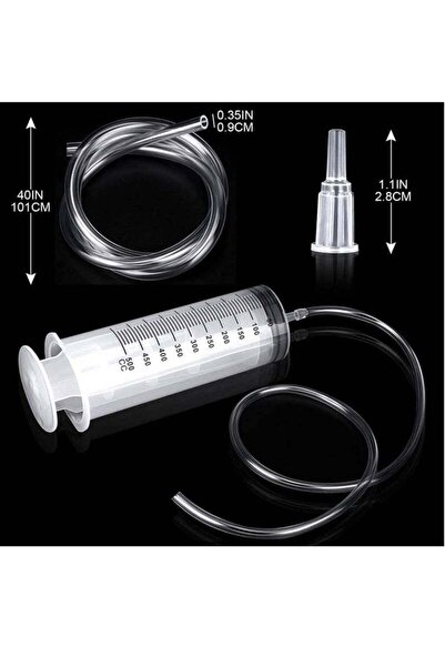 Generic Plastic Syringe with Tube 500ml - Extra Large with Tip Adapter (Individually Sealed)