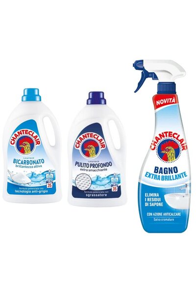 chante clair Set 3 Chanteclair Mixed: 1x Bicarbonate laundry detergent, 1575ml, 35 washes, 1x laundry detergent cleaning