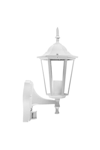V-TAC Lampă cu senzor albă, IP44, montată pe perete, E27, din aluminiu și sticlă