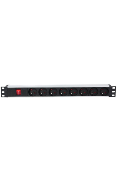 Ibiza Light Prelungitor de alimentare pentru rack de 19 inch, cu 8 prize, înt...