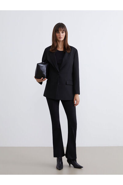 LC Waikiki Black Crepe Women's Blazer Jacket