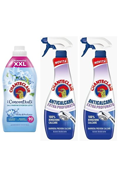 chante clair Set 3 Chanteclair Mixed: 1x Lotus Flowers Sea Salts laundry detergent, 1800 ml, 90 washes, 2x extra anti-limescale