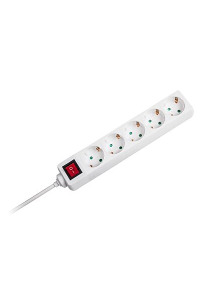 V-TAC Prelungitor cu 5 prize și întrerupător, 5m, 3G1.5mm², Alb