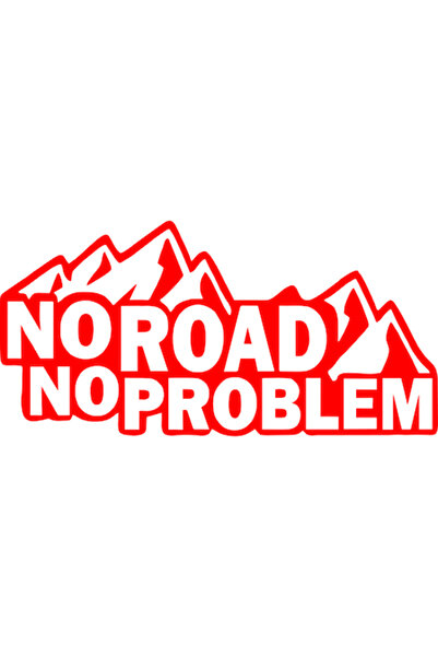Oracal Sticker auto "No road, no problem'', 25x12cm, rosu