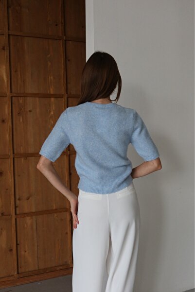 AÈC PRIVÈ Pulover moale cu mânecă scurtă pentru femei 7777