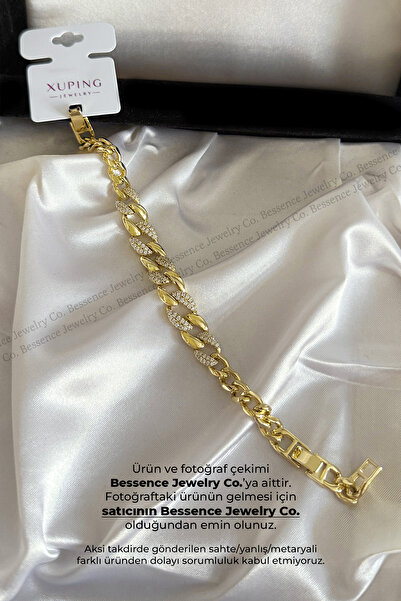 Bessence Jewelry Co Xuping 14K Gold Double Shine VIP Çelik Bileklik - 17 CM + 3 CM AYARLANABİLİR