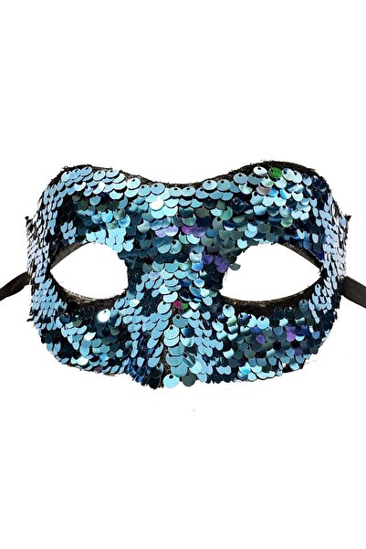 KTT Sequined Venetian Prom Party Mask Blue Stylishly Designed Functional Product