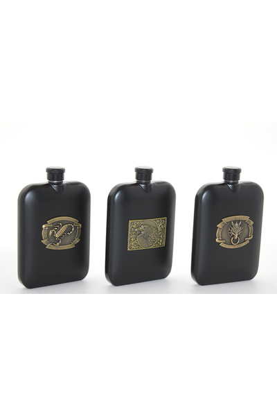 KTT Stainless Steel Embossed Single 6 oz Flask Stylishly Designed Functional Product
