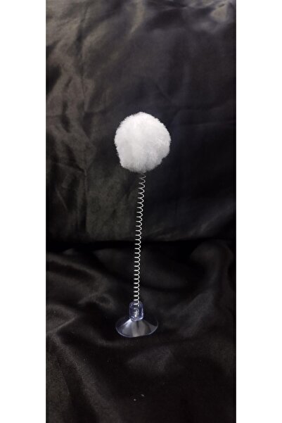 YIWU لعبة قطط على شكل كرة زنبركية مصنوعة من القطيفة مع قاعدة شفط