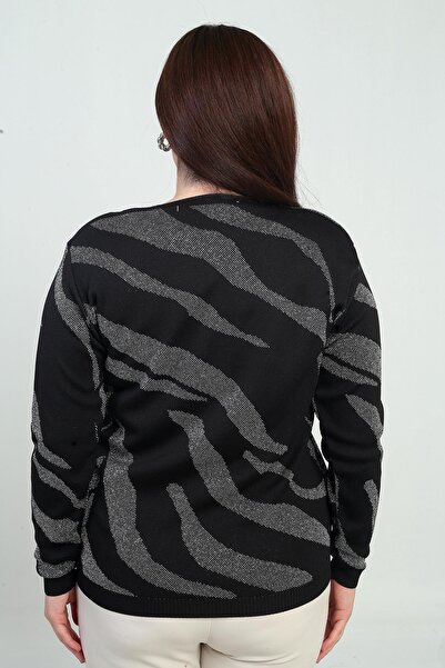 By Saygı Μπλούζα με λάμψη με σχέδιο ζέβρα με λαιμόκοψη σε σχήμα V