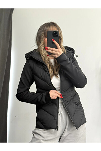 nona butik Palton gonflabil argintiu - negru