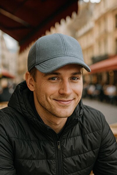 BALIENTE قبعة رجالية من الصوف باللون الرمادي