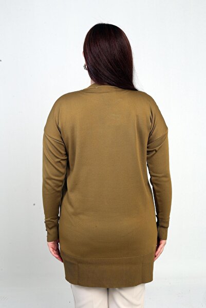 By Saygı Women's Plus Size Tunic Blouse with Button Detail on the Sleeves