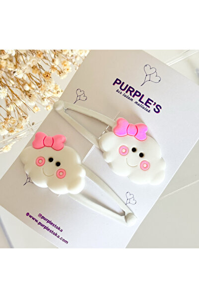 PURPLE'S BİR TUTAM MUTLULUK Cloud Detailed Girl's Snap Buckle Double Buckle