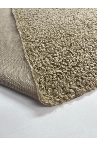 Kumaş sever Vizon Renk Buklet Kıvırcık Peluş Kumaş Teddy Kumaş Ceket Kaban Hırka Metrelik Çift En 150 cm