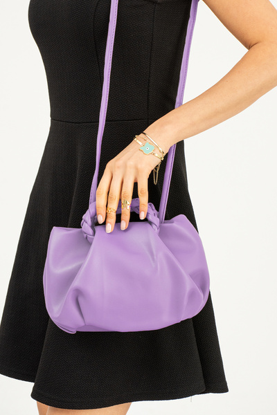 Borghetto حقيبة يد وكتف وحقيبة كروس نسائية فستان بتجاعيد مجمّعة مصنوعة من الج...