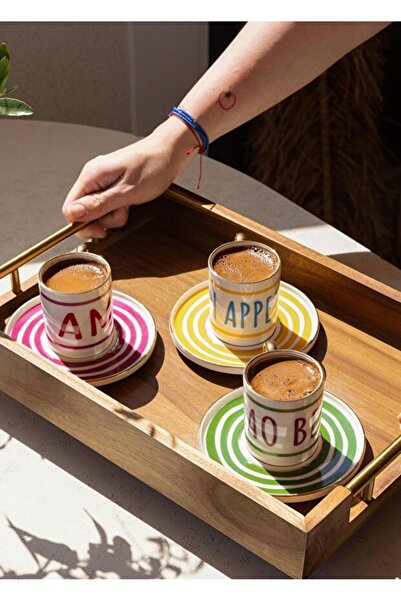 RİVO HOME DECOR La Dolce Vita Turkish Coffee Cup Set for 6 People 100ml