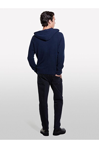 Sisley Світшот з капюшоном і кишенями-кенгуру з бавовняною сумішшю Чоловічий світло-синій світшот - 324A1QPSS200Q