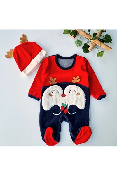 Lina Baby Bloom Lina Baby Boynuzlu Penguen Şapkalı Noel Tulum