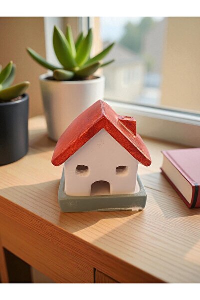 Momiko Minyatür Ev Mumluk, Beton Mumluk Seti, Dekoratif Ev, Tütsülük Adaçayı ...
