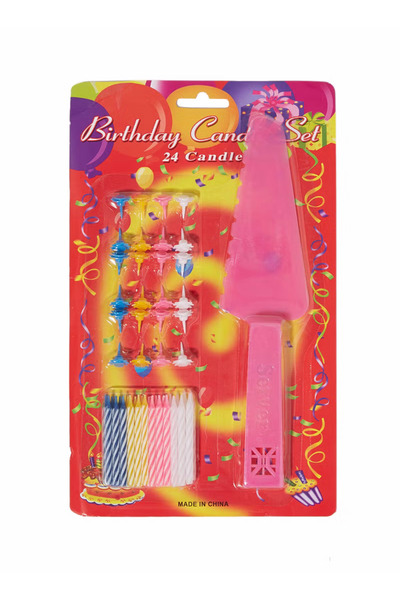 Generic 24-piece birthday candle set with knife