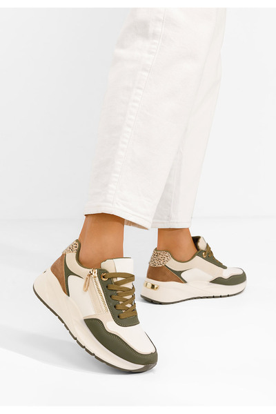 B T Shoes Ziania green platform sneakers