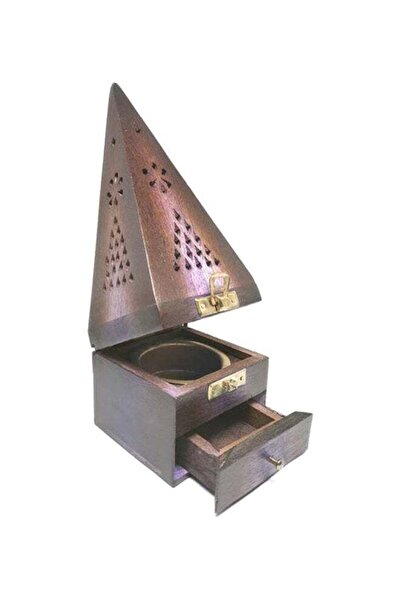 The comprehensive house Pyramid-shaped Incense Holder, Brown
