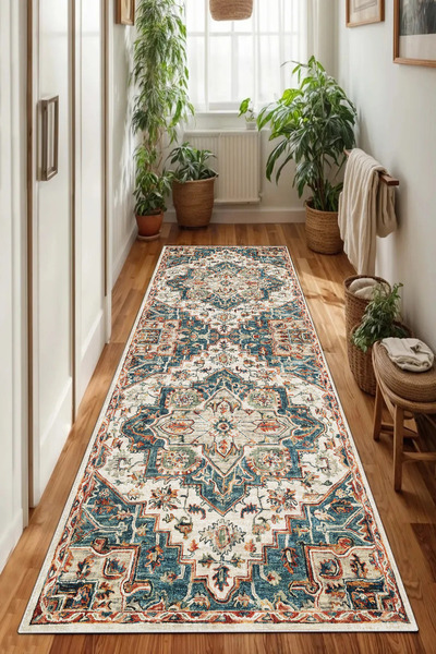 Thalia Home Kaymaz Taban Yıkanabilir Kalın Dokulu Halı & Yolluk & Mutfak Halısı