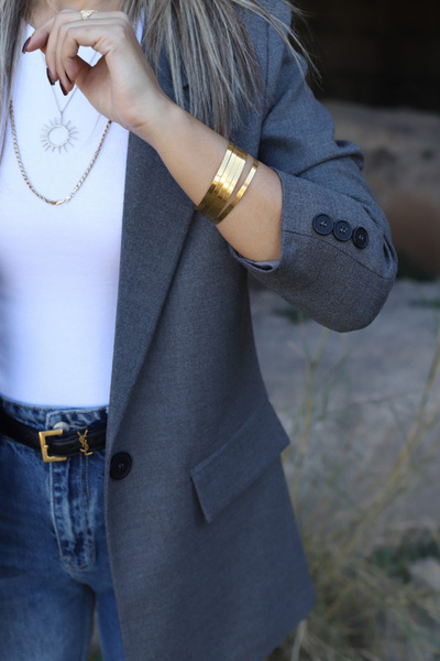 bytugcekaya Antrasit Yün Efekt Blazer