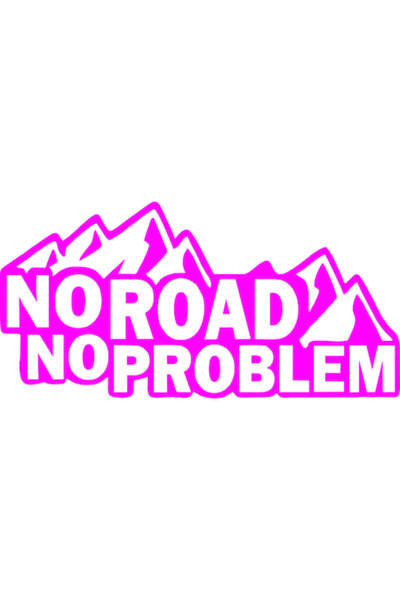 Oracal Sticker auto "No road, no problem'', 25x12cm, roz