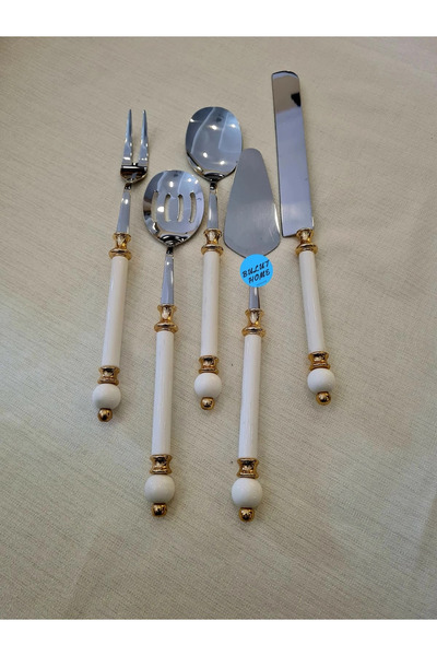 BULUTHOMEAKSESUAR 5 Piece Porcelain Serving Set Gold