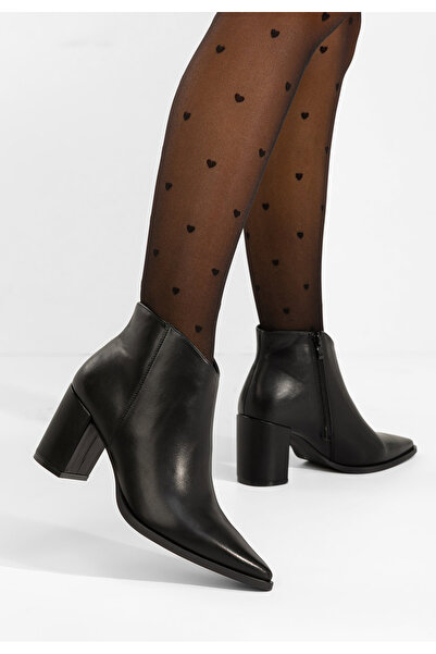 B T Shoes Botine cu toc gros Jamilia negre