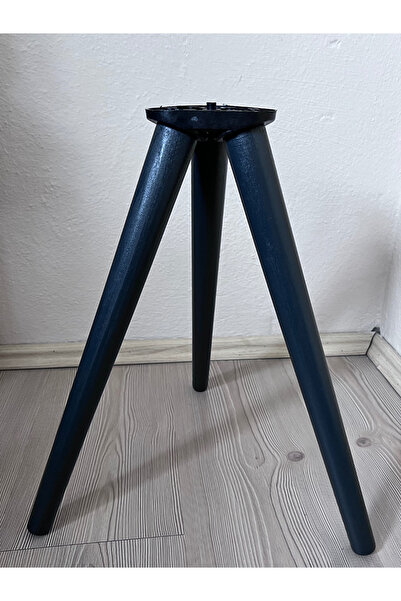 HAMADEX 41 cm Konik Antrasit Renk Ahşap Ayak Sehpa Sandalye Puf Ayağı + Bağla...