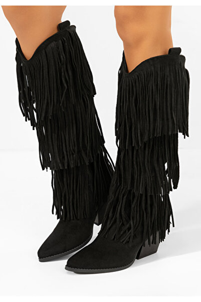 B T Shoes Cizme cowboy dama Rosila negre