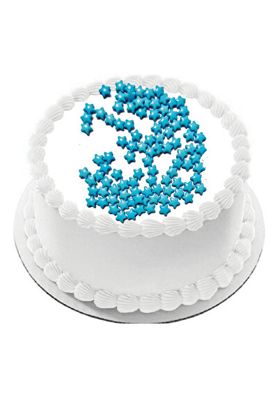 Cooler Mavi Yıldız Draje Pasta Cupcake Süsü 30 gr Pakette Gelecek