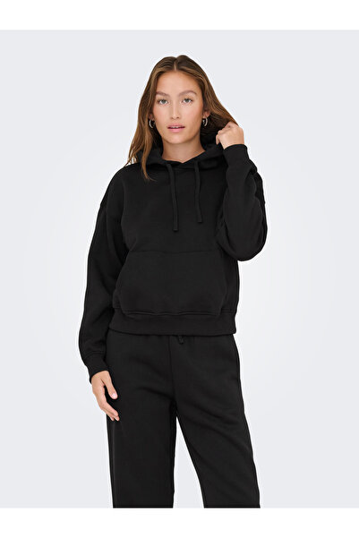 ONLY Onlbest Life L/S Hood Swt Noos Women's Black Sweatshirt - 15338730