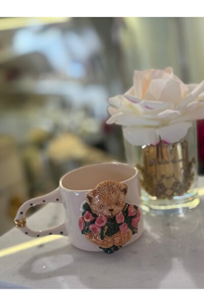 Alin Ceramics Seramik El Yapımı Teddy Bear Fincan