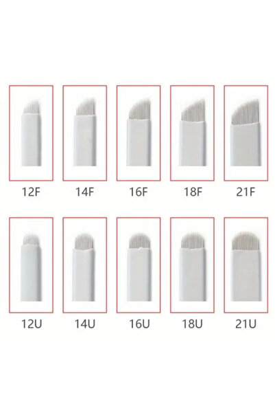 BİOMASER 18CF KIL TEKNİĞİ MİCROBLADİNG 10 adet KALICI MAKYAJ 0.25mm İĞNE ESNE...