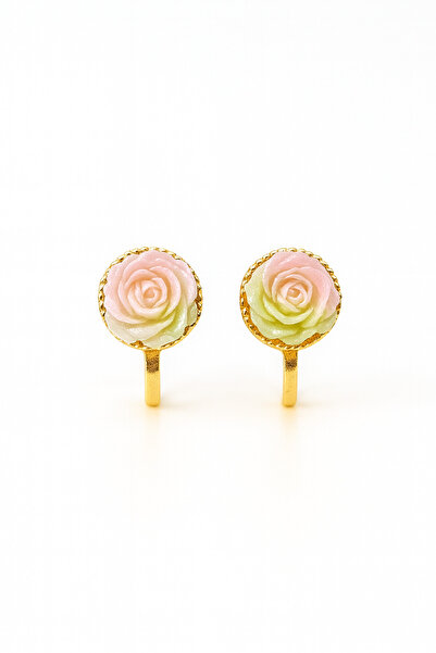 MakeWell Compression Children's Earrings with Rose Design for Non-Pierced Ears