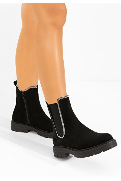 B T Shoes Μποτάκια Chelsea γυναικεία Brisaya V2 Μαύρα