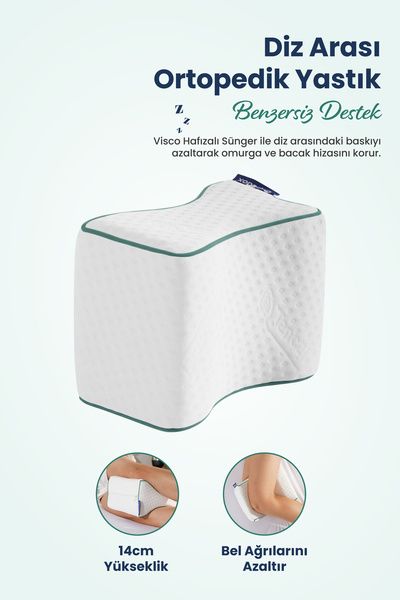 ORPEDOX Bacak Arası Ortopedik Yastık Diz Arası Visco Yastık 25x19x14 Cm