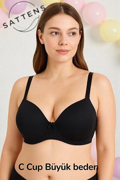 AYSEMİN TEKSTİL Plus Size Supportive Non-Padding Bra C Cup with Underwire