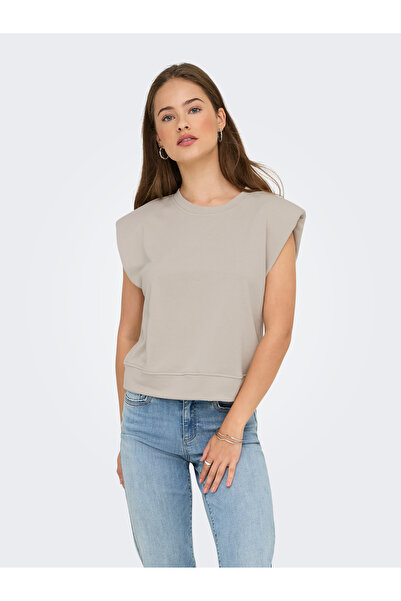ONLY Onluma S/L O-Neck Ub Swt Women's Gray Sweatshirt - 15351053