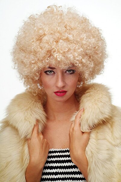 KTT Gold Color Curly Afro Party Wig Stylishly Designed Functional Product