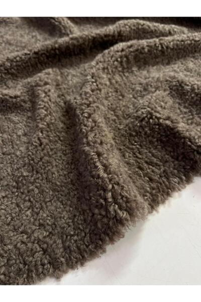 Kumaş sever Kahve Rengi Teddy Peluş Kumaş Metrelik Çift En 150 cm Kaban Ceket Yelek