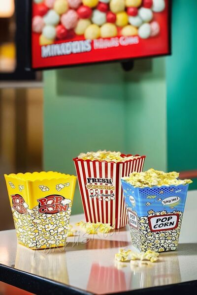 A&A 3 Adet Patlamış Mısır Kovası | Popcorn Kutusu Seti